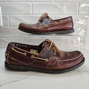 Timberland Kiawah Bay Brown Oiled Leather 2 Eye Boat Shoes Loafers Mens 11.5M